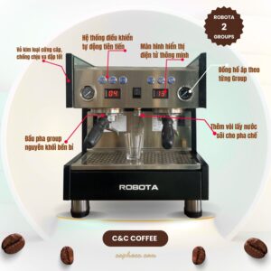 Máy pha cafe Robota compact 2 group phù hợp cho mọi quán cà phê